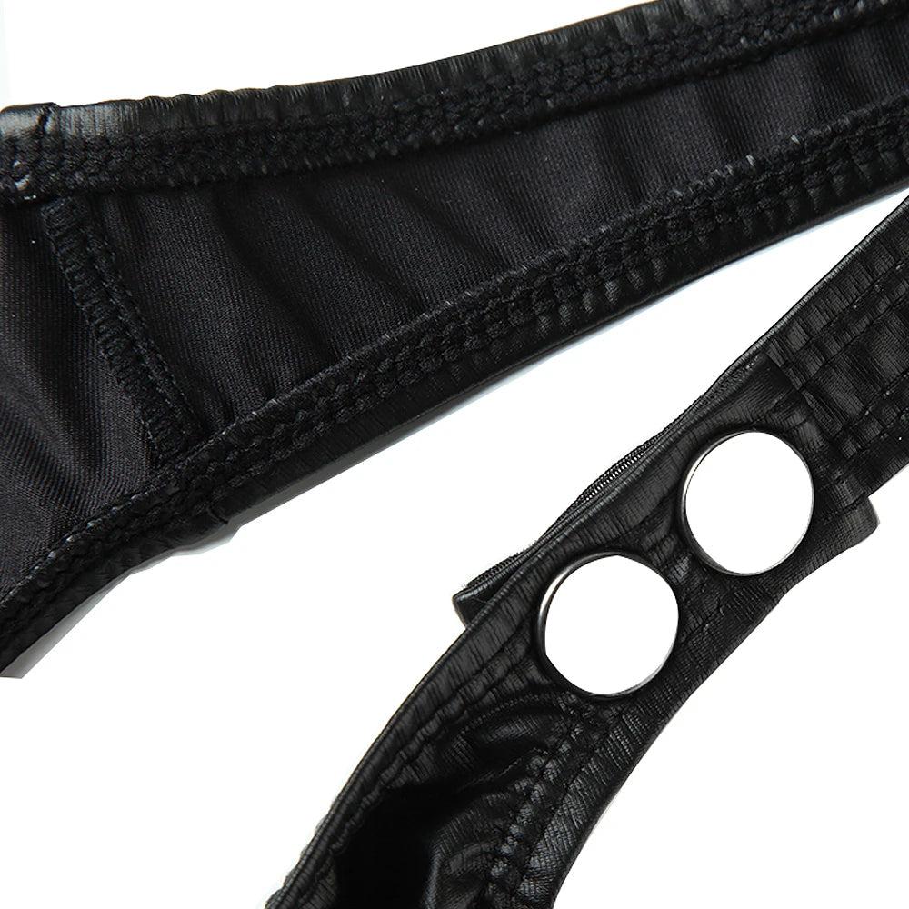 Gay String Sexy Underwear for Men 2023 Slip Man Pu Leather Penis Pouch Ultra Thin Thong and Jockstrap T-Back Male Hot Panties - Cosmic Twink