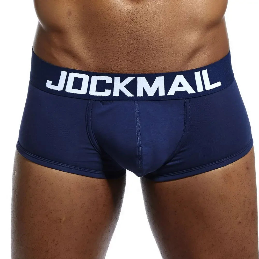 JOCKMAIL Male Panties Breathable Boxers Cotton Sexy Men Underwear U convex pouch Gay Underpants Printed 17 models boxershorts - Cosmic Twink
