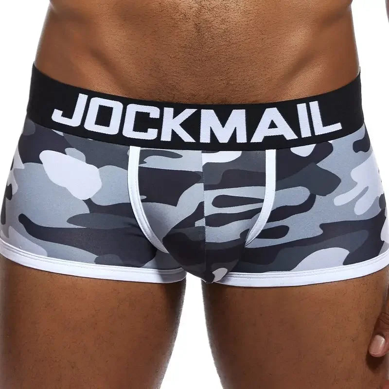 JOCKMAIL underwear men boxer cueca Gay male panties mens sexy shorts Men's Camouflage Soft Underpants Shorts men trunks printed - Cosmic Twink