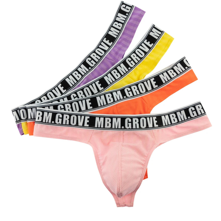 4pcs Gay Underwear Men Thongs Jockstrap Men Mesh G Strings Thong Underwear Sissy Tanga Hombre Breathable Sexy Lingerie for Men - Cosmic Twink