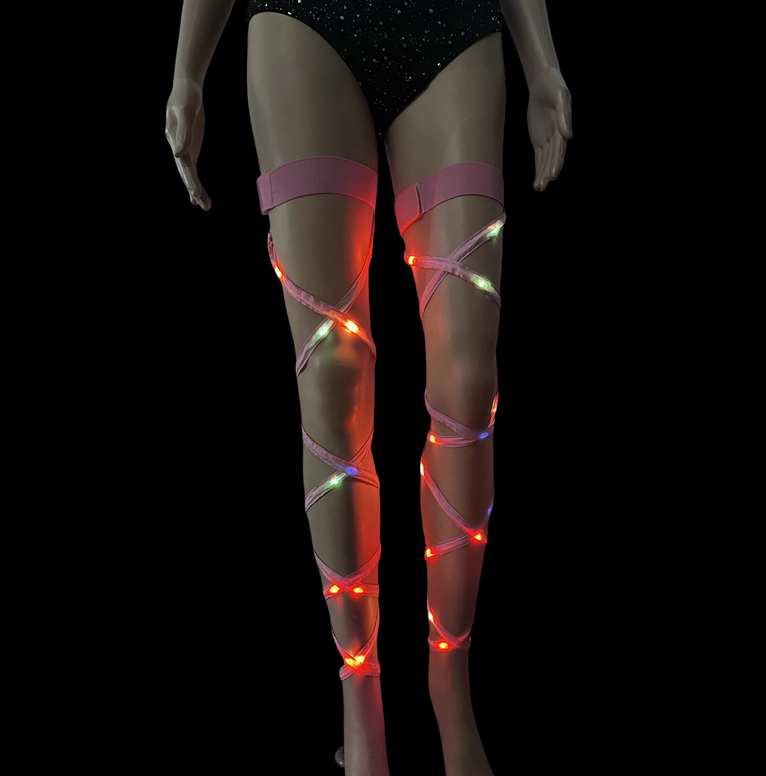 New Women's LED Rave Leg Wraps clothing accessories Personality Fashion Suitable For Multiple Scenarios LED lights Up Leg Wraps - Cosmic Twink