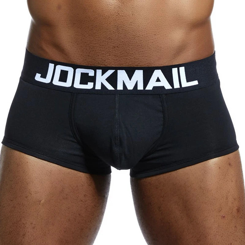 JOCKMAIL Male Panties Breathable Boxers Cotton Sexy Men Underwear U convex pouch Gay Underpants Printed 17 models boxershorts - Cosmic Twink