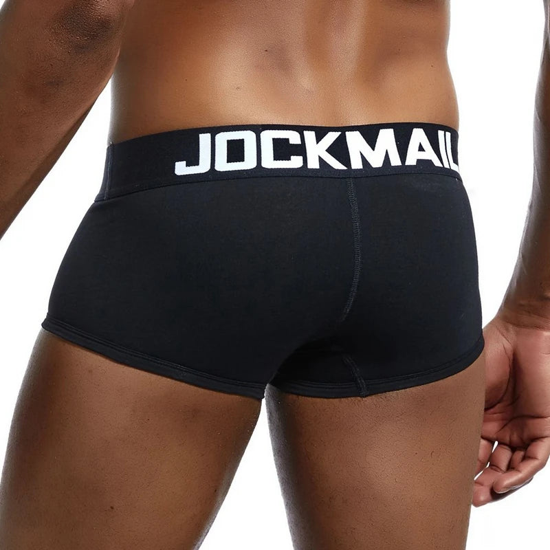 JOCKMAIL Male Panties Breathable Boxers Cotton Sexy Men Underwear U convex pouch Gay Underpants Printed 17 models boxershorts - Cosmic Twink
