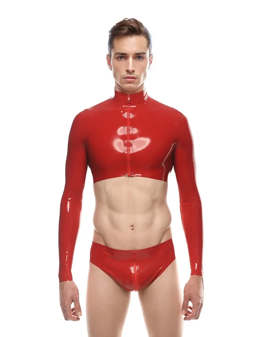 fetish Latex underwea Mens  rubber Comfortable Gay Men Sexy Underwear Thong Men Jockstrap Thongs And G strings Sexi - Cosmic Twink