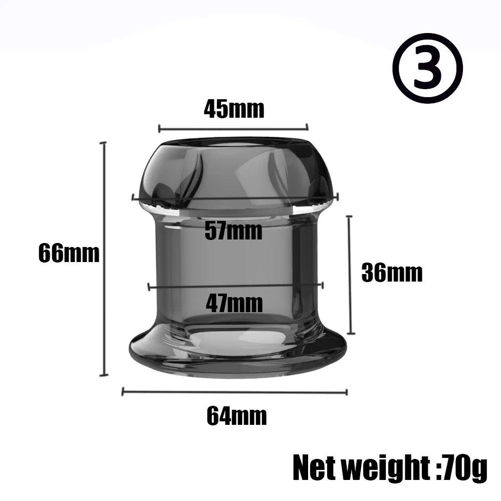 Hollow Speculum Peeking Anal Beads Butt Plug with Stopper Expander Tunnel Transparent Anus Dilation Adult Women Men Gay - Cosmic Twink