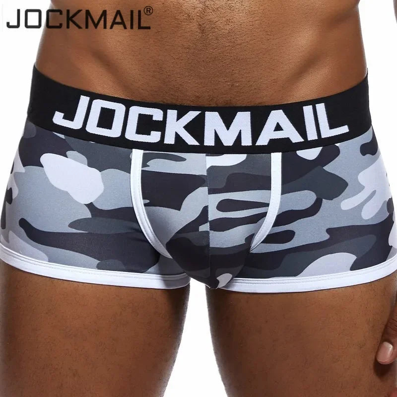 JOCKMAIL underwear men boxer cueca Gay male panties mens sexy shorts Men's Camouflage Soft Underpants Shorts men trunks printed - Cosmic Twink