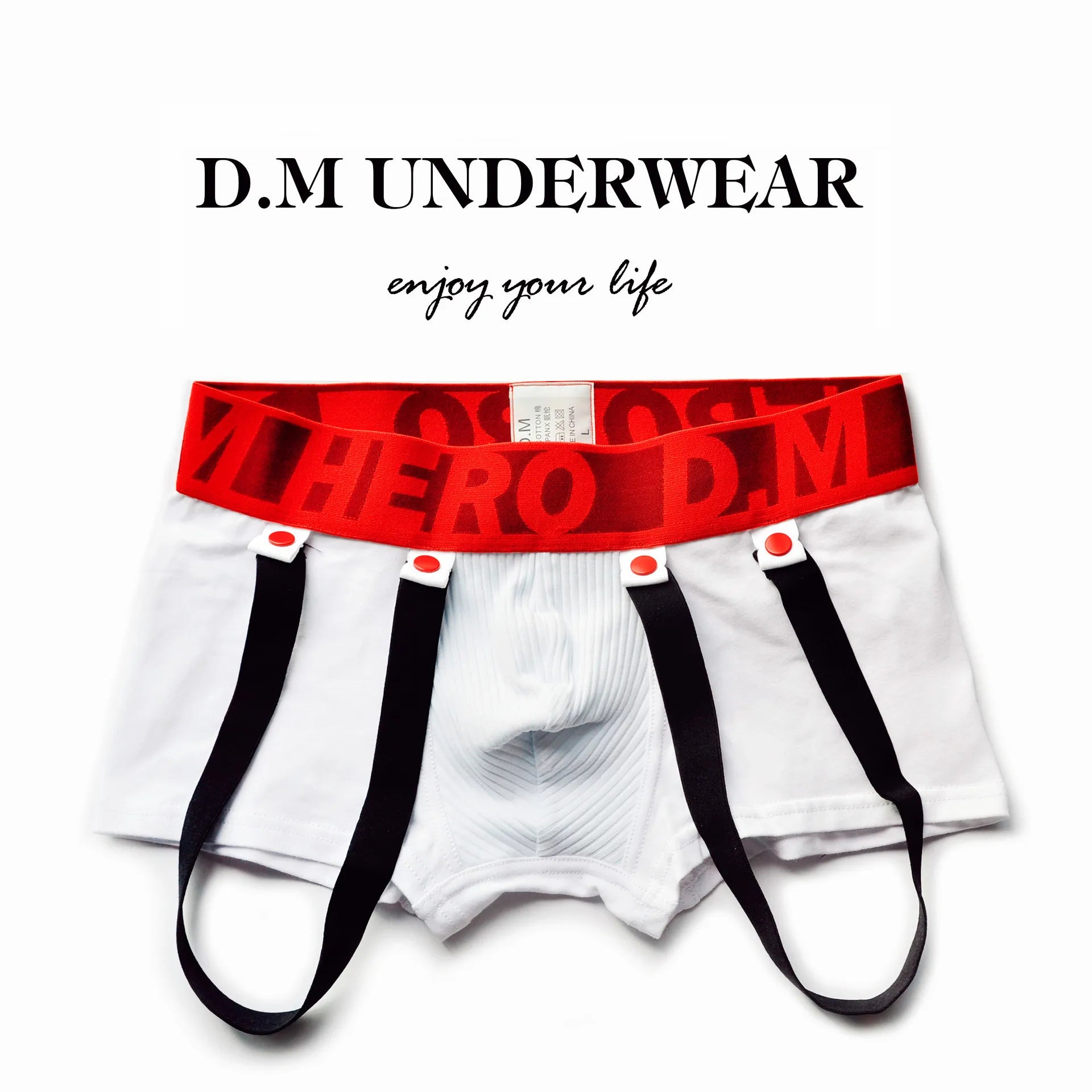 Boxer Pants Low Waist Men's Underwear Boxer Underpants Personality Hip Lifting Under Shorts with Strap - Cosmic Twink